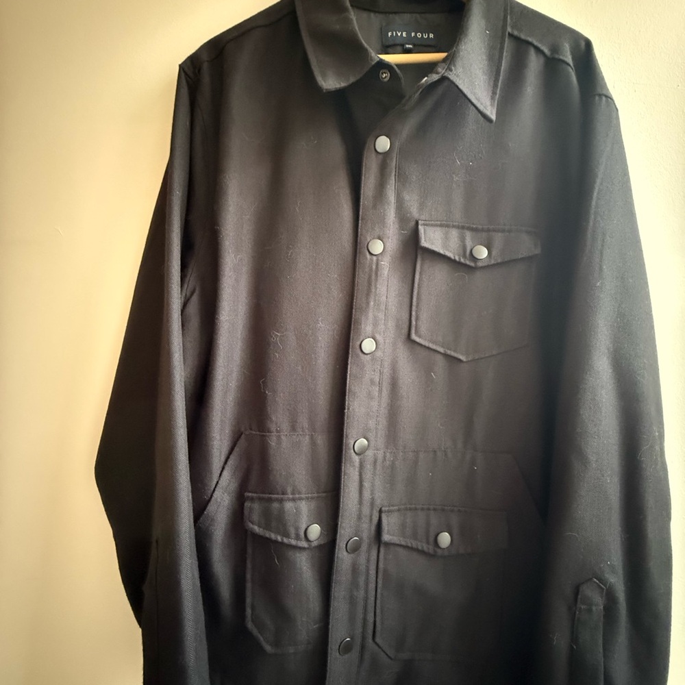 Five Four Men's Black Shirt Jacket